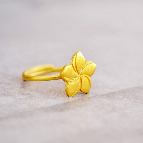 Μπρούτζινο δαχτυλίδι Πλουμέρια