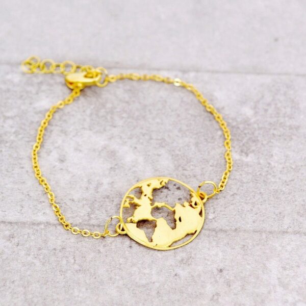 Μπρούτζινο βραχιόλι παγκόσμιος χάρτης