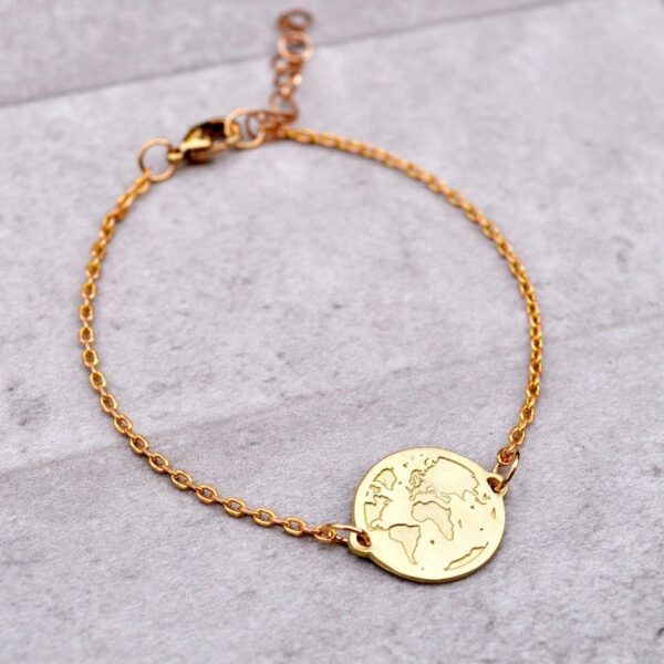 Μπρούτζινο βραχιόλι παγκόσμιος χάρτης