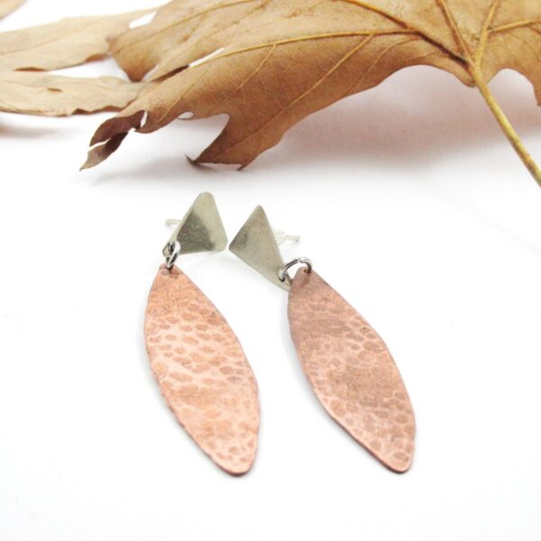 Χειροποιήτα σκουλαρίκια από χαλκό & ασήμι