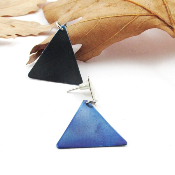 Χεροποίητα σκουλαρίκια από τιτάνιο & ασήμι