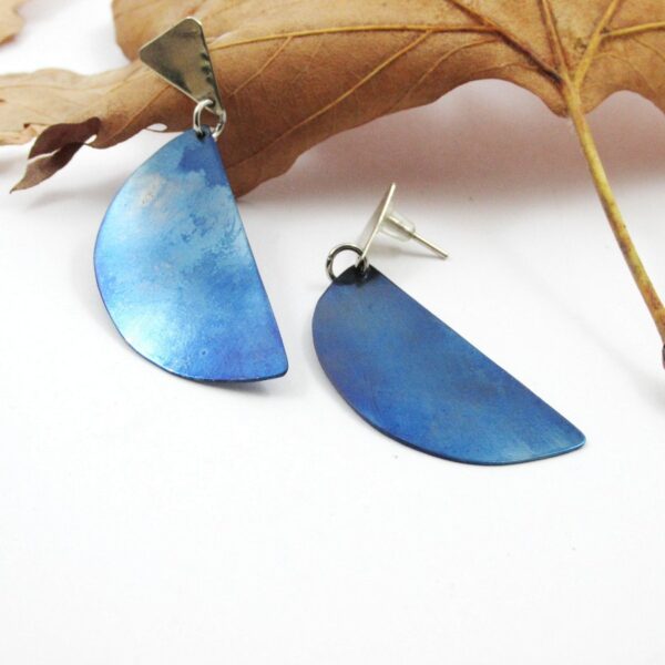 Χεροποίητα σκουλαρίκια από τιτάνιο & ασήμι